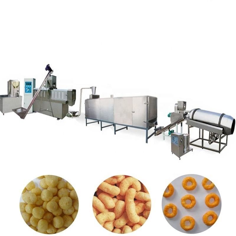 อัตโนมัติ เครื่องผลิตอาหารว่าง เครื่อง PLC ควบคุม Extruder 120KW พลังงาน 5000 KG น้ําหนัก