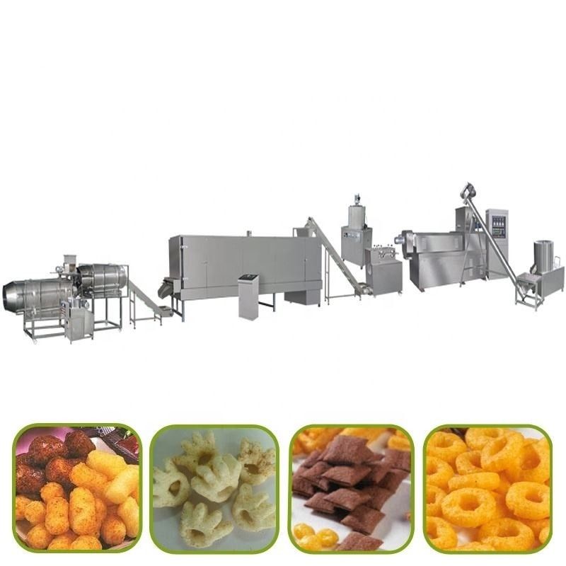อัตโนมัติ เครื่องผลิตอาหารว่าง เครื่อง PLC ควบคุม Extruder 120KW พลังงาน 5000 KG น้ําหนัก