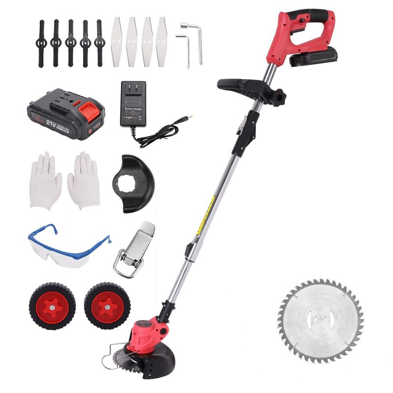 เครื่องตัดหญ้าแบบไร้สาย แบตเตอรี่ 173CC เครื่อง 1200W ความสูงการตัดปรับ