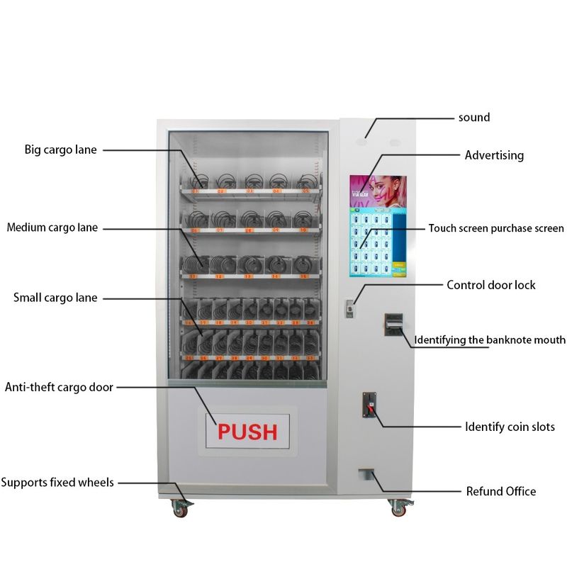 Hot Sell เครื่องขายน้ํา อัตโนมัติ Snack Drink สมาร์ท ราคาถูก Combo เครื่องขายของสําหรับอาหารและเครื่องดื่ม
