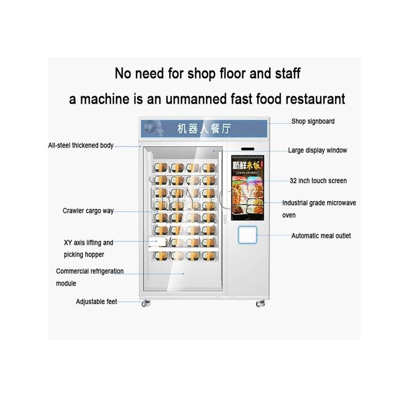 ขายร้อน ร้านอาหารเร็ว กาแฟ Cupcake อัตโนมัติ 32 นิ้วtouchscreen เครื่องขายขายเอง