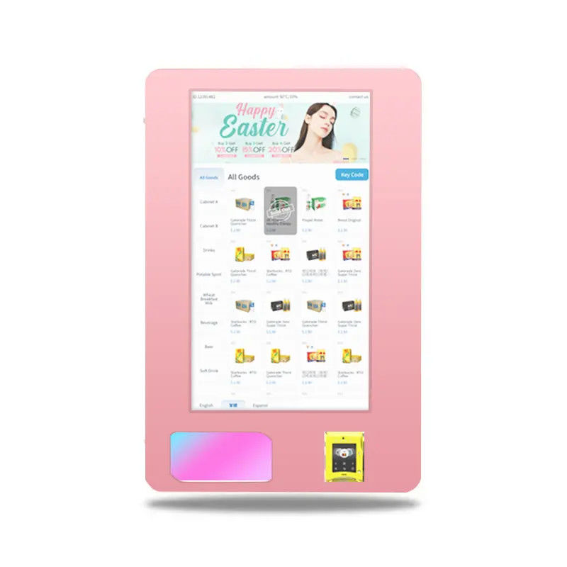 เครื่องขายสินค้าในห้องพักที่ยืนอิสระ แจ้งแพร่สมาชิก LCD Display พร้อม UI หน้าจอสัมผัสที่กํากับได้ไกล