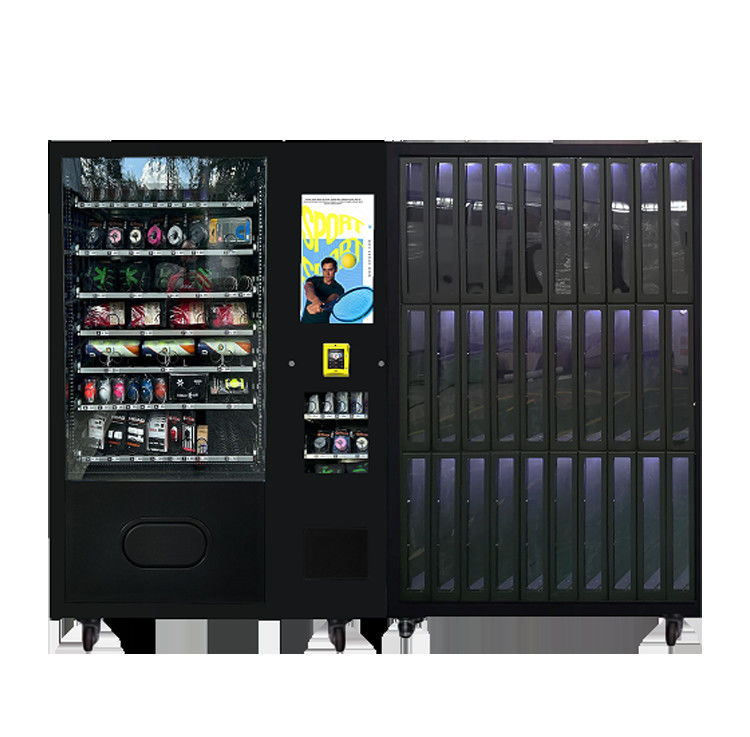 เครื่องขายสินค้าสัตว์เลี้ยงสุนัขแมว เครื่องกลม + ล็อคเกอร์ 2 ใน 1 มิกรออน