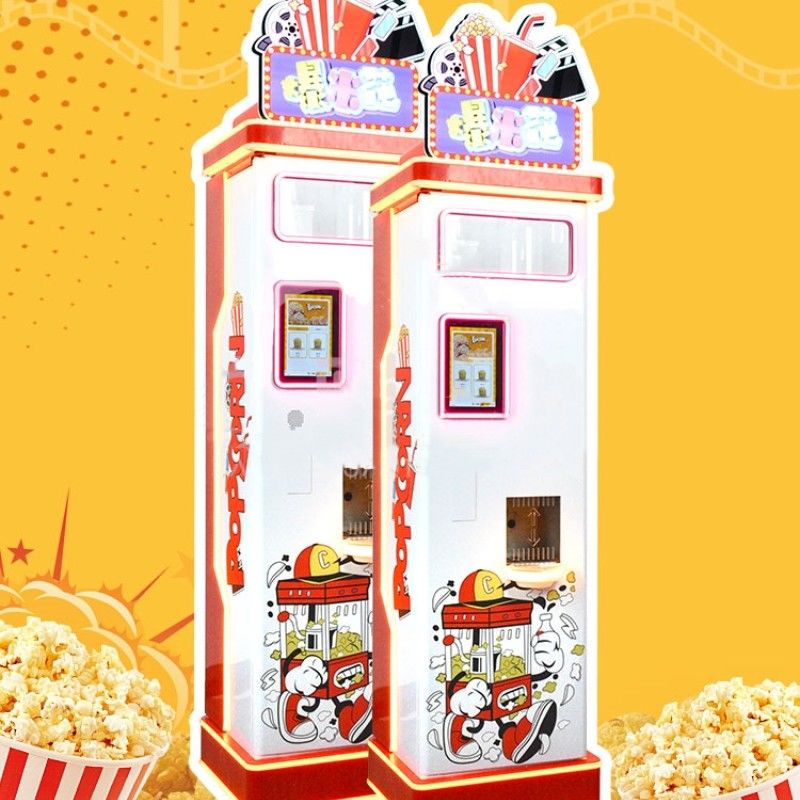 เครื่องขายพ๊อปคอร์น คาร์ด ผู้ขายพ๊อปคอร์นเหรียญอาหาร อาหารว่าง เครื่องขายพ๊อปคอร์น